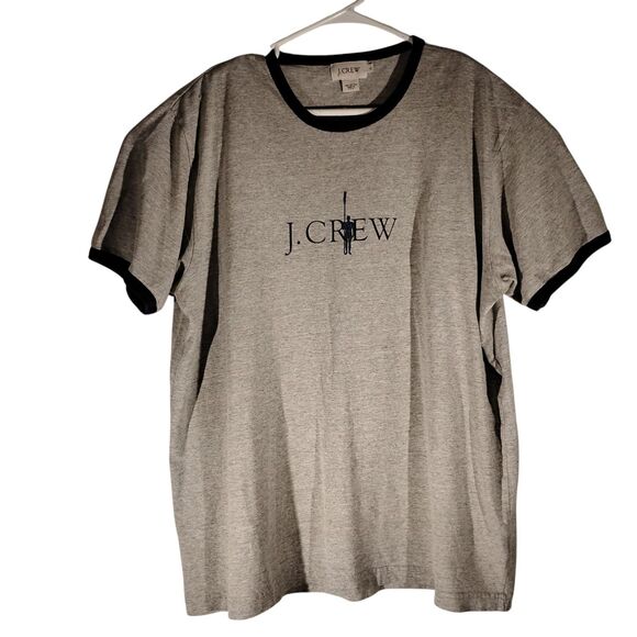 J. Crew vintage tshirt mens L Large gray oarsman graphic tee made in USA short s - Picture 1 of 7